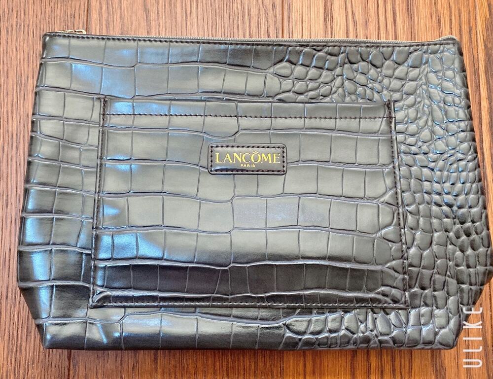 Lancôme Paris Cosmetic Travel Bag – Grey Faux Alligator